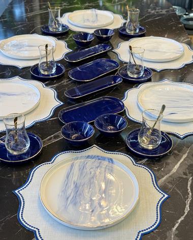 32 Parça İstanbul Blue Wind Kahvaltı Takımı Gold