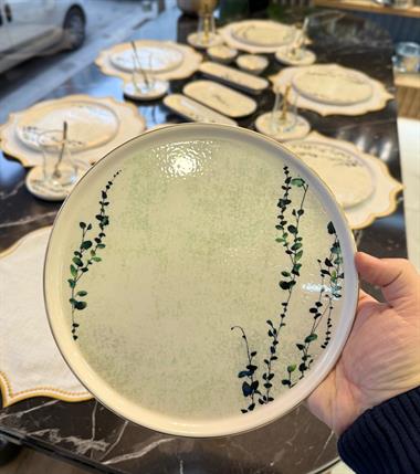 32 Parça İstanbul Stylish Green Kahvaltı Takımı Gold