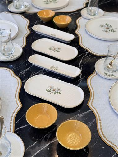 32 Parça Modern Daisy Kahvaltı Takımı Gold