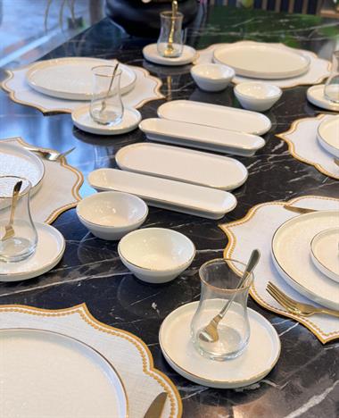 32 Parça Modern Krem Kahvaltı Takımı