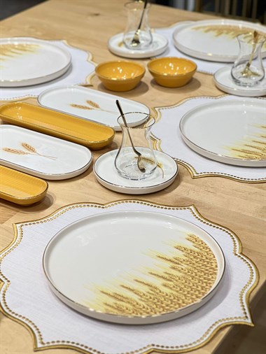 32 Parça Modern Virgo Hardal Kahvaltı Takımı