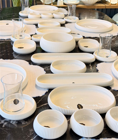 35 Parça 6 Kişilik Bianca Line Perla Porselen Kahvaltı Takımı