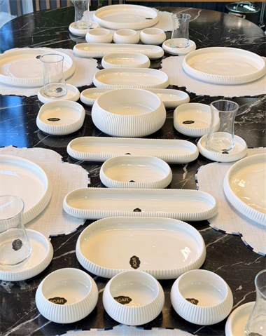 35 Parça 6 Kişilik Bianca Line Perla Porselen Kahvaltı Takımı