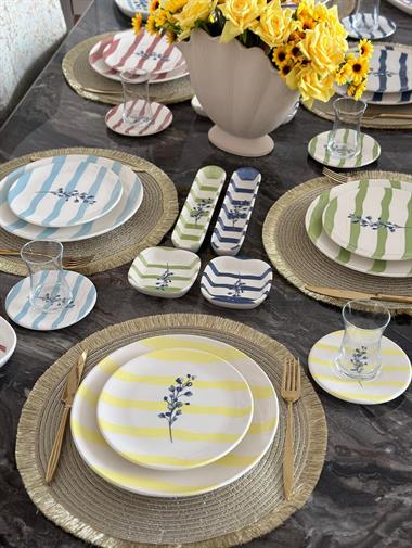 36 Parça 6 Kişilik Flower Line Kahvaltı Takımı