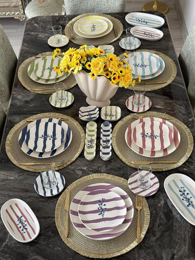 36 Parça 6 Kişilik Flower Line Kahvaltı Takımı