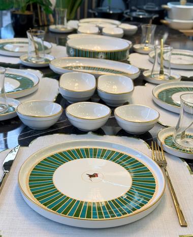 37 Parça İstanbul Green Bird Kahvaltı Takımı