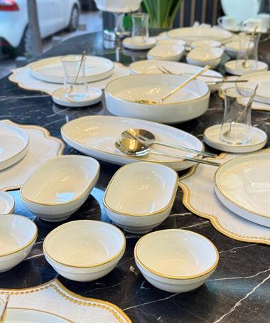37 Parça İstanbul Modern Gold  Kahvaltı Takımı