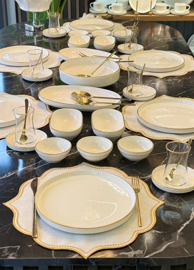 37 Parça İstanbul Modern Gold  Kahvaltı Takımı