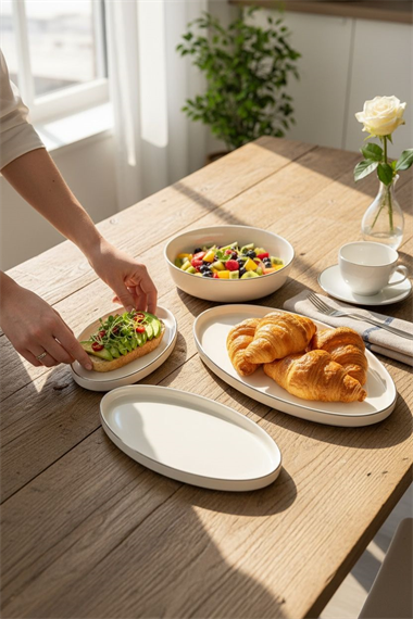 3lü Porselen Gümüş Modern Sufii Salata Kayık Kase Seti