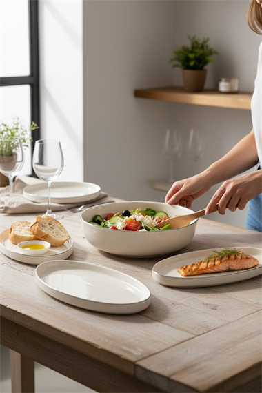 3lü Porselen Gümüş Modern Sufii Salata Kayık Kase Seti
