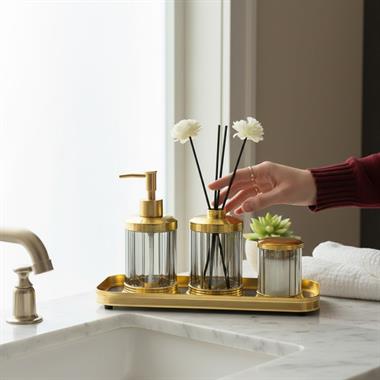 4 Parça Spiffy Standlı Banyo Seti Dark Gray