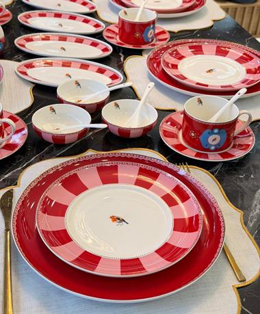 48 Parça Porselen  Bird Qush Kahvaltı Seti