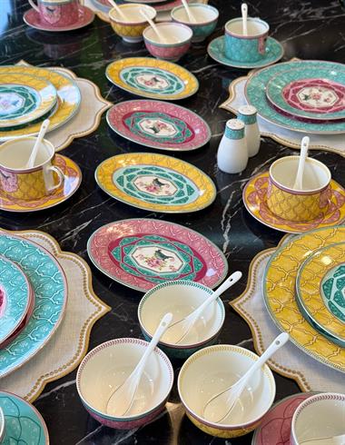 48 Parça Porselen Karnaval  Kahvaltı Seti