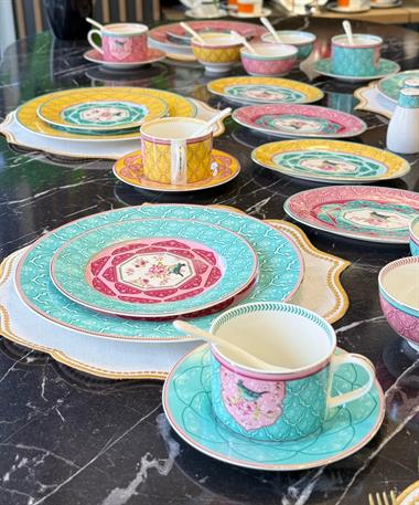 48 Parça Porselen Karnaval  Kahvaltı Seti