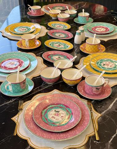 48 Parça Porselen Karnaval  Kahvaltı Seti