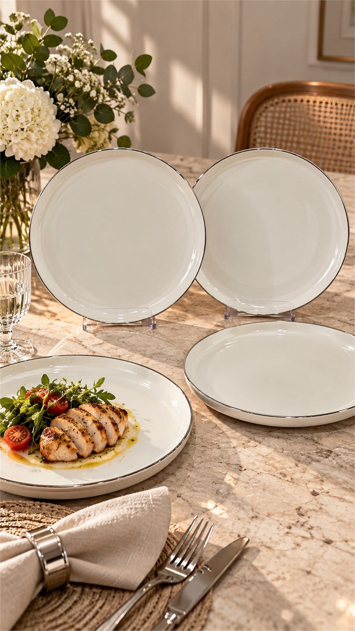 4lü Milenyum Platin Servis Tabağı 26 cm 