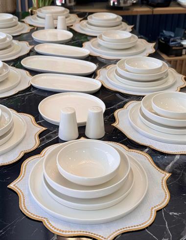 55 Parça Porselen 12 Kişilik Pure Yemek Takımı