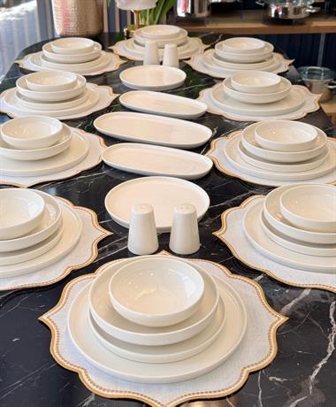 55 Parça Porselen 12 Kişilik Pure Yemek Takımı