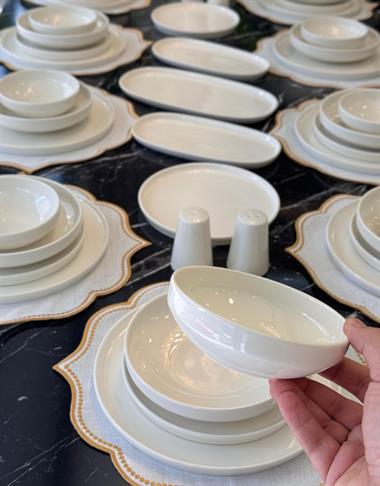 55 Parça Porselen 12 Kişilik Pure Yemek Takımı