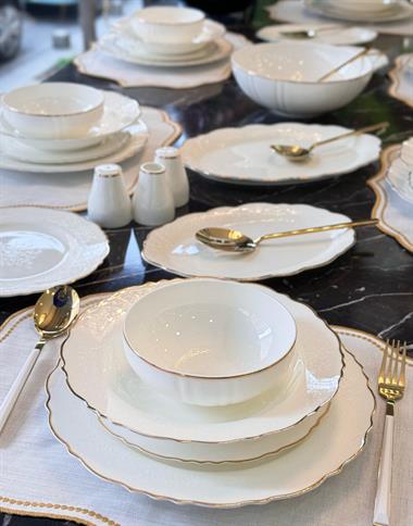 56 Parça 12 Kişilik Porselen Yemek Takımı Elegant