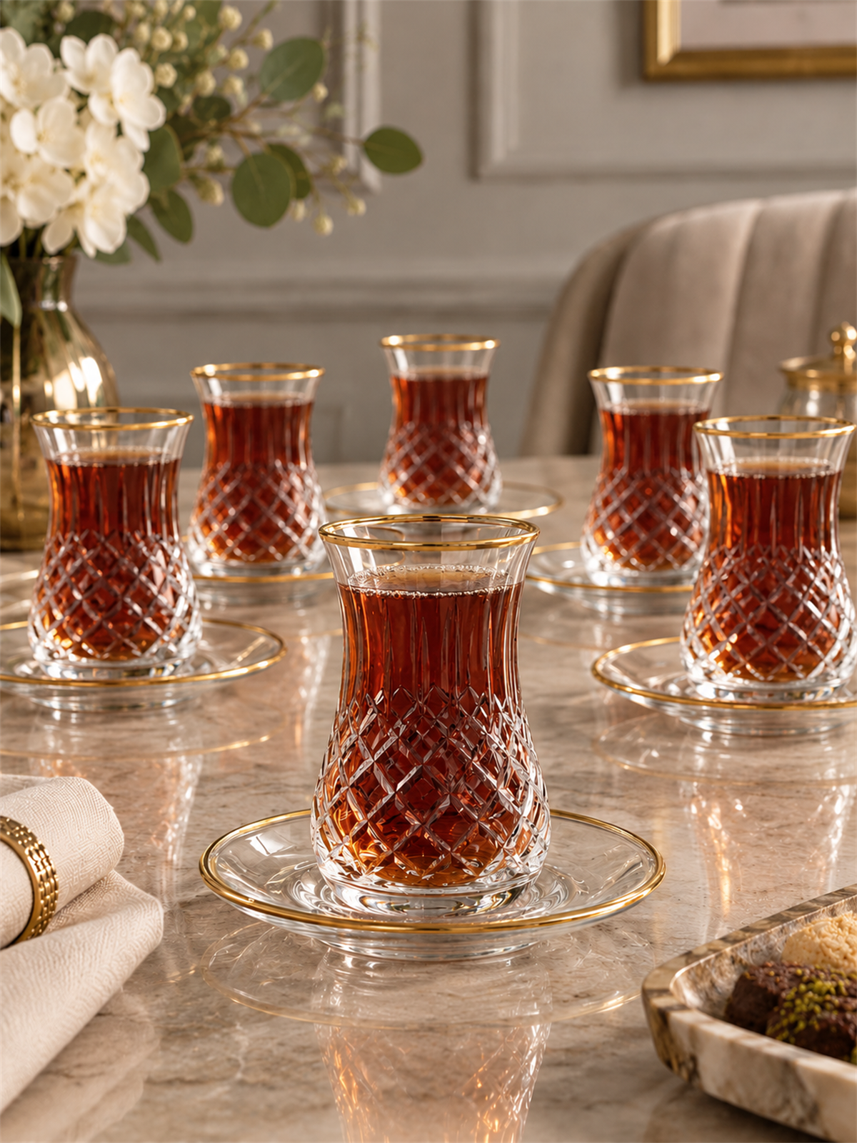 6 Kişilik 12 Parça Elf Çay Takımı