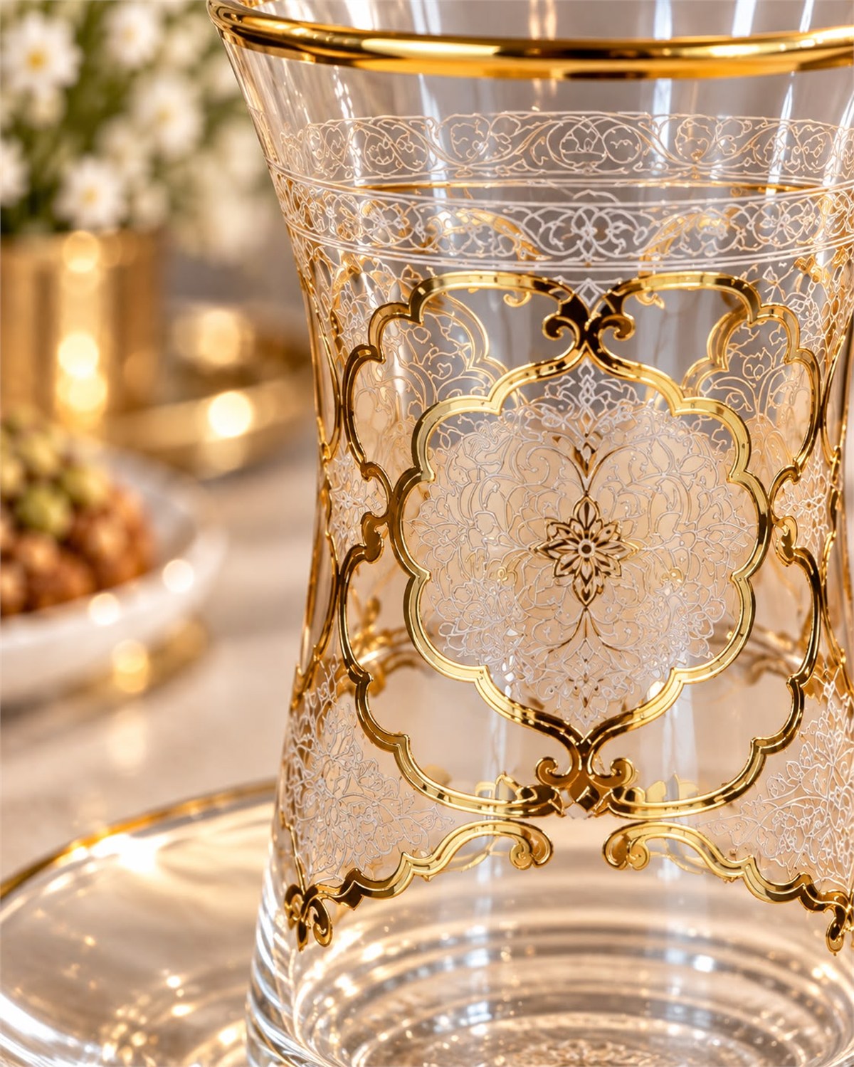 6 Kişilik 12 Parça Premium Gemma Gold Çay Takımı