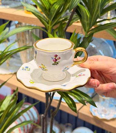 6 Kişilik Fold Vintage Kahve Fincanı 