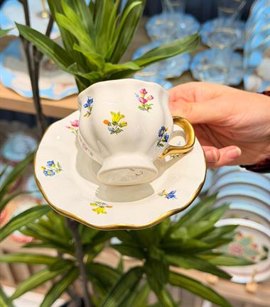 6 Kişilik Fold Vintage Kahve Fincanı 