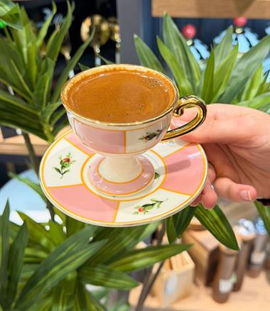 6 Kişilik Porselen Chiteki Kahve Fincanı Seti 90cc