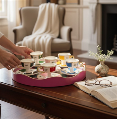 6 Kişilik Porselen Chiteki Kahve Fincanı Seti 90cc