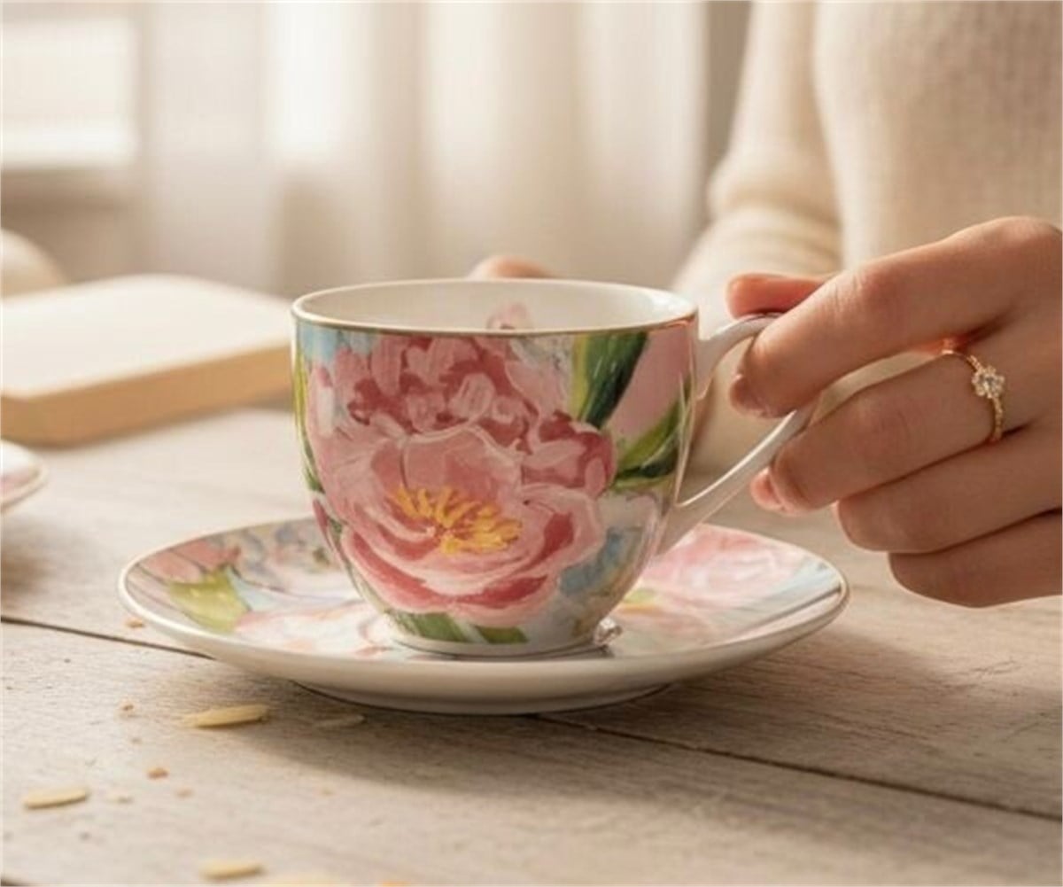6 Kişilik Porselen Full Bloom Kahve Fincanı 100 Ml 
