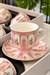 6 Kişilik Porselen Marinette Pink Double Kahve Fincanı 