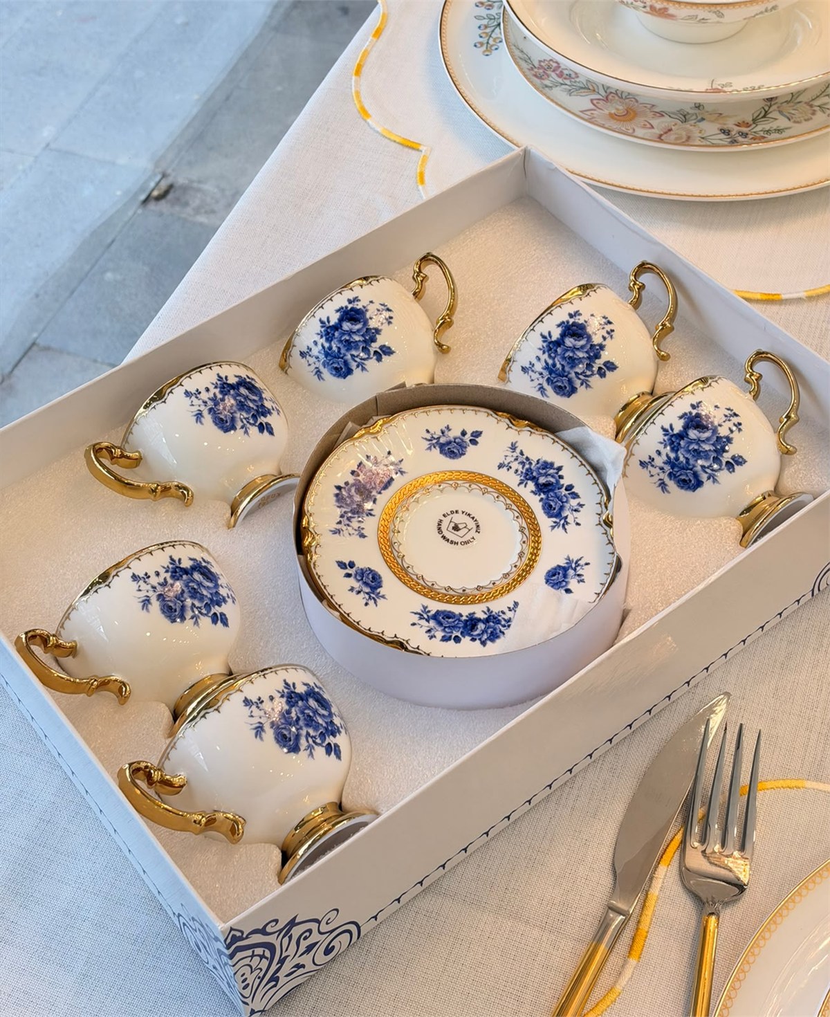 6 Kişilik Vintage Elisabeth Kahve Fincanı