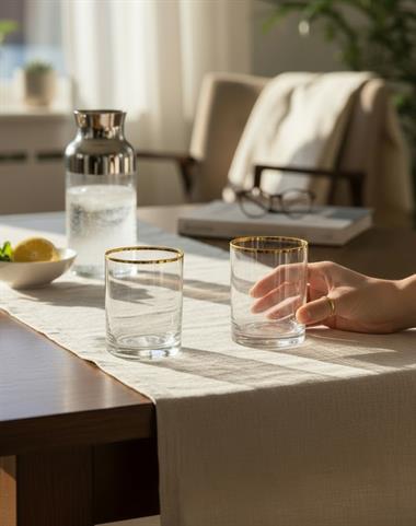 6 lı Bohemia Larus Gold Kısa Bardak