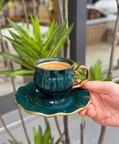 6 lı Kruvas Kahve Fincanı Renkli