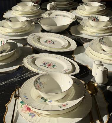 62 Parça 12 Kişilik Porselen Yemek Takımı Green Garden