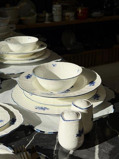 62 Parça 12 Kişilik Porselen Yemek Takımı Blue Garden
