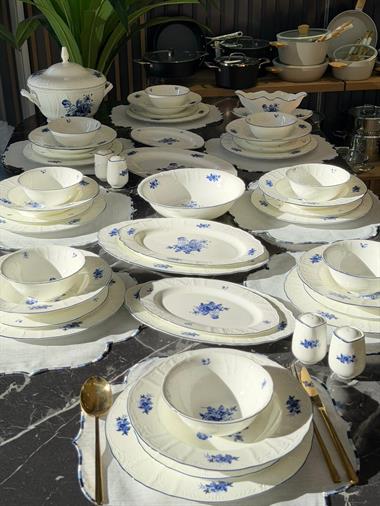 62 Parça 12 Kişilik Porselen Yemek Takımı Blue Garden