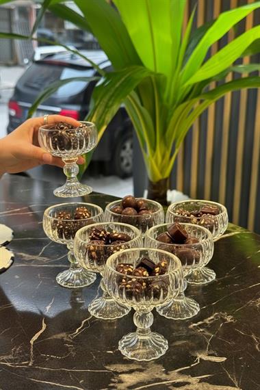 6lı Cam Ayaklı Tek Kişilik Şekerlik / Drajelik