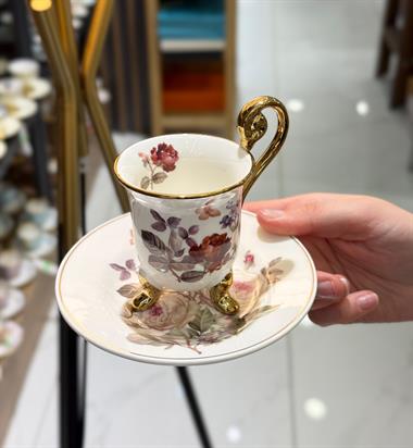 6lı English Sachet  Porselen Premium  Kahve Fincanı 