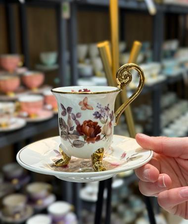 6lı English Sachet  Porselen Premium  Kahve Fincanı 