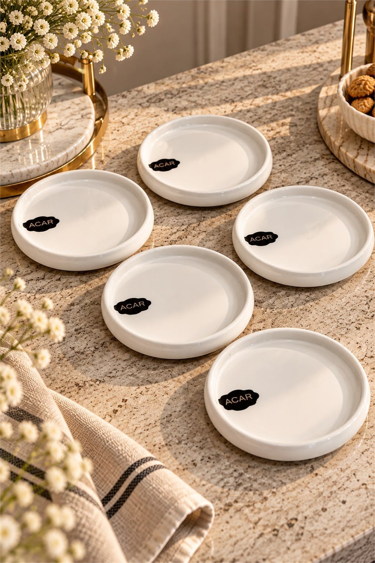 6lı Perla Porselen Çay Tabağı 10 cm