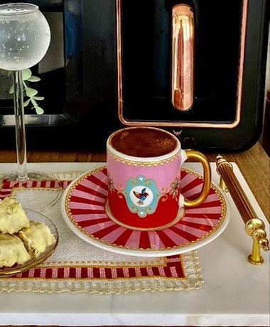 6lı Pink Bird Soho Kahve Fincanı
