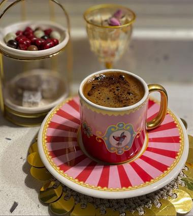 6lı Pink Bird Soho Kahve Fincanı