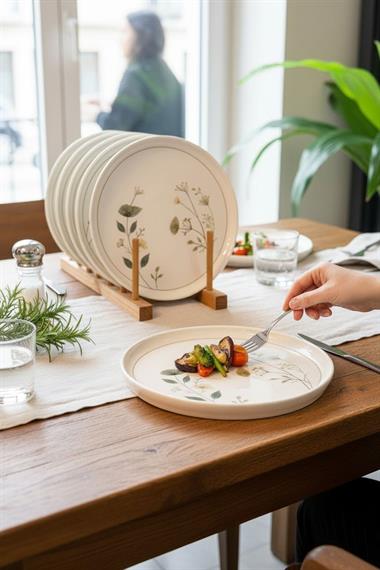 6'lı Porselen Arte Lotus Pasta Tabağı 