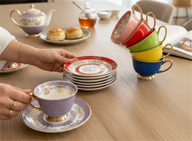 6lı Porselen Blossi Mix Kahve Fincanı