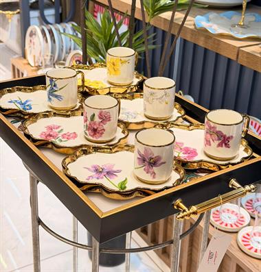 6lı Porselen Etnical Kahve Fincanı