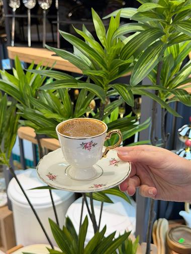 6lı Porselen Fiore Luxe Kahve Fincanı