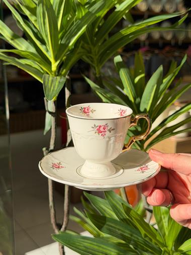 6lı Porselen Fiore Luxe Kahve Fincanı