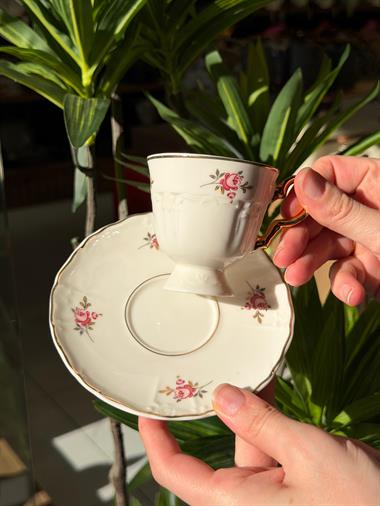 6lı Porselen Fiore Luxe Kahve Fincanı